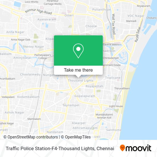 How to get to Traffic Police StationF4Thousand Lights in Mylapore