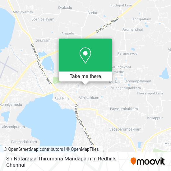 How to get to Sri Natarajaa Thirumana Mandapam in Redhills in Ponneri