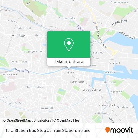 How to get to Tara Station Bus Stop at Train Station in Dublin by Bus
