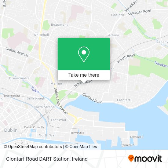 How to get to Clontarf Road DART Station in Dublin by bus, light rail