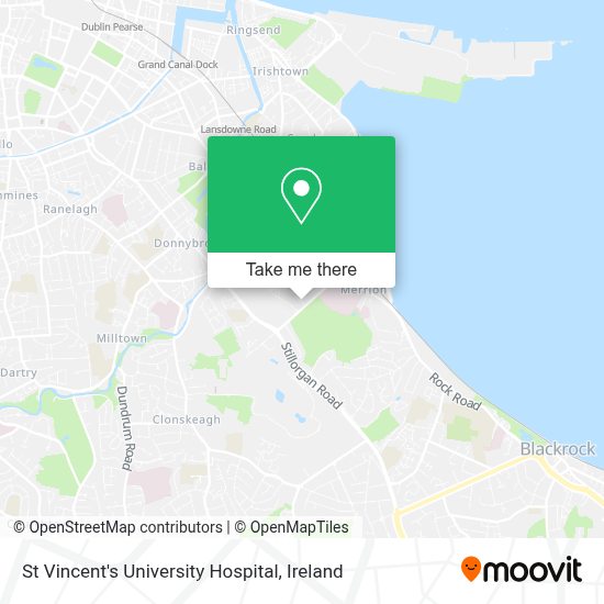 How to get to St Vincent's University Hospital in Dublin by bus, train