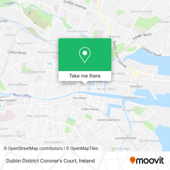 How to get to Dublin District Coroner's Court by bus, light rail or train?