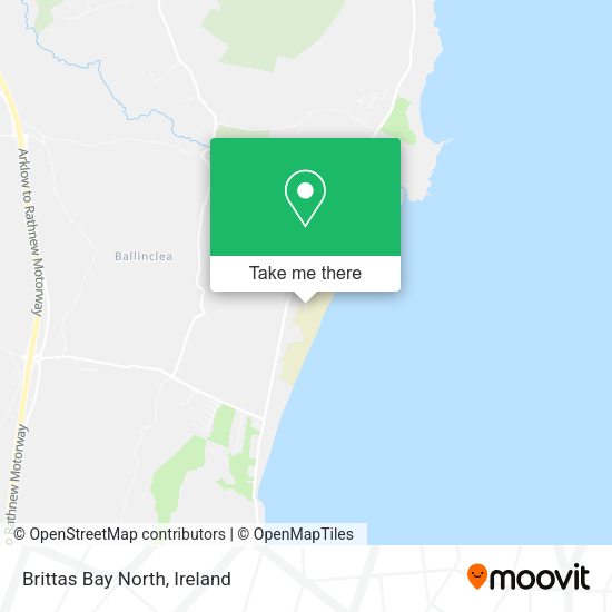 How to get to Brittas Bay North in Wicklow by bus or train?