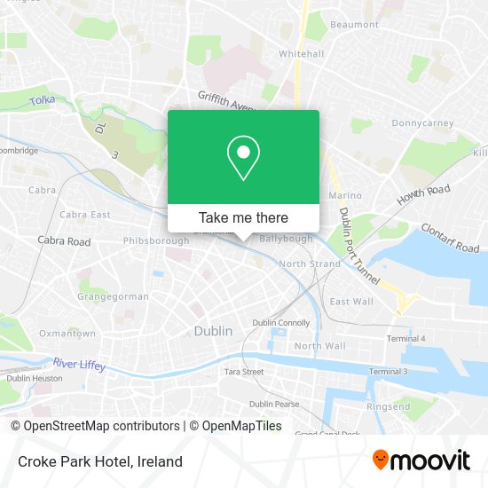 How to get to Croke Park Hotel in Dublin by bus, light rail or train?