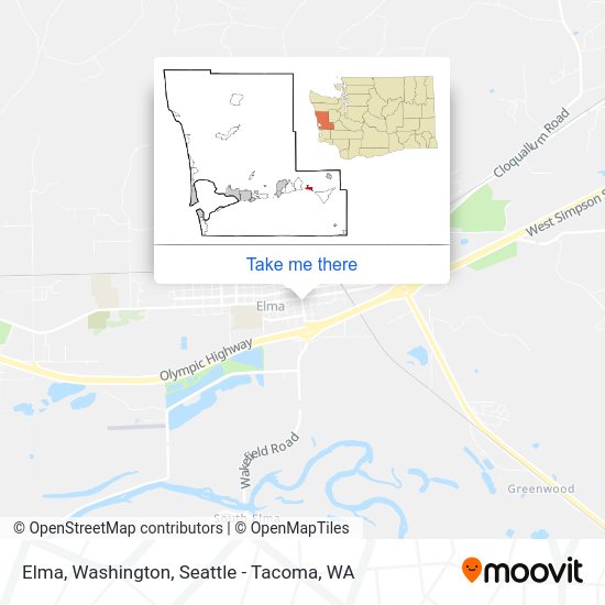 How to get to Elma, Washington by bus or train?