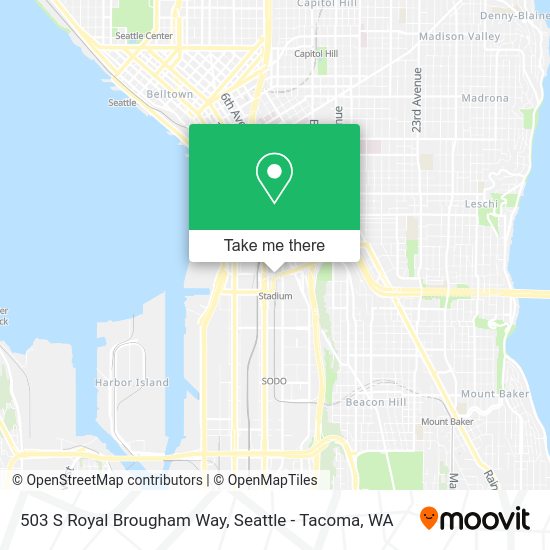 How to get to 503 S Royal Brougham Way in Seattle by Bus or Light Rail?
