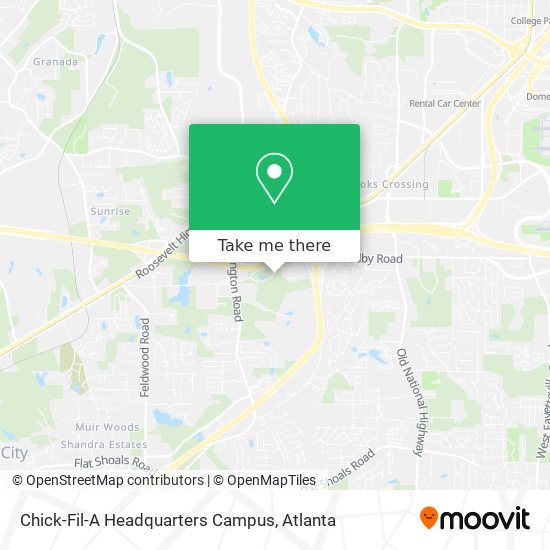 Chick Fil A Campus Map How to get to ChickFilA Headquarters Campus in College Park by Bus or