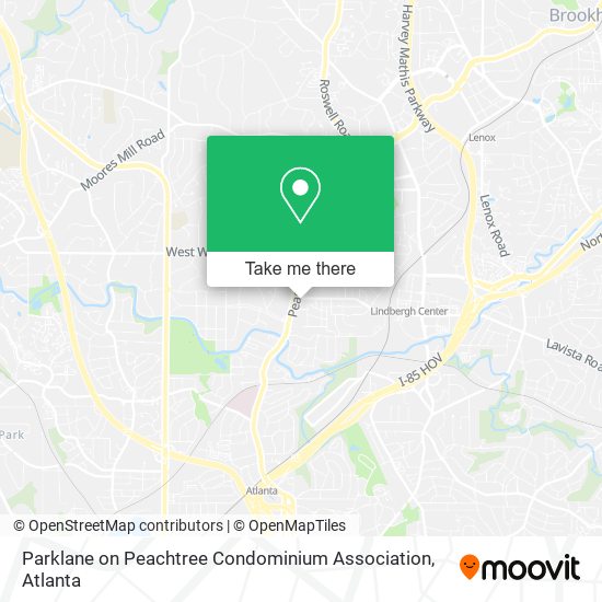 How to get to Parklane on Peachtree Condominium Association in Atlanta
