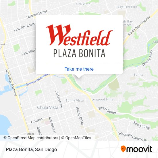How to get to Plaza Bonita in National City by bus or cable car?
