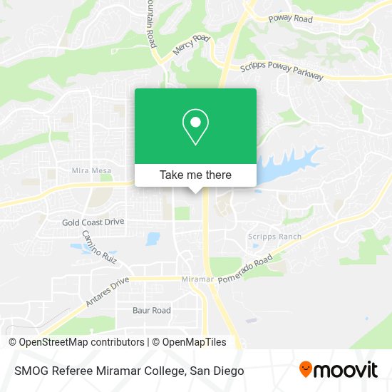 How to get to SMOG Referee Miramar College in San Diego by Bus or Cable