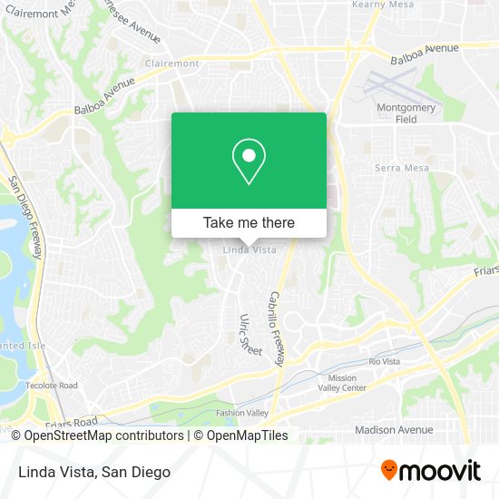 How to get to Linda Vista in San Diego by Bus or Cable Car?