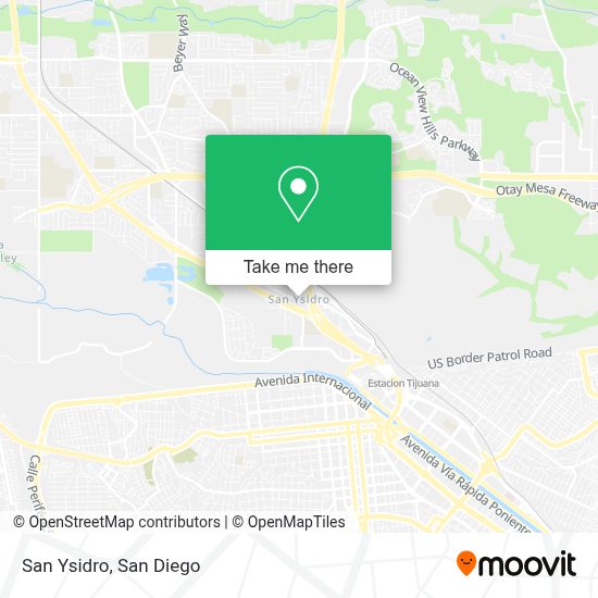 How to get to San Ysidro in San Diego by bus or cable car?