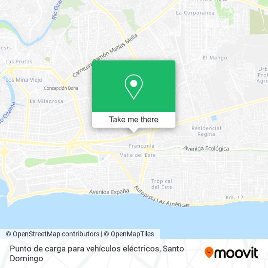 ¿Cómo llegar a Punto de carga para vehículos eléctricos en Santo