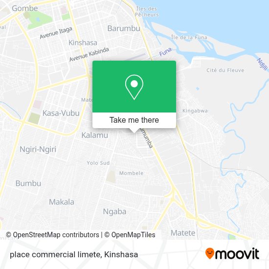 How to get to place commercial limete in Kinshasa by bus?