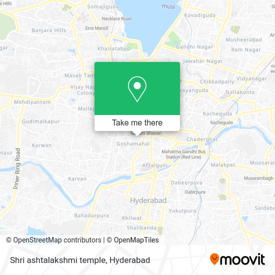 How to get to Shri ashtalakshmi temple in Hyderabad by bus or metro?