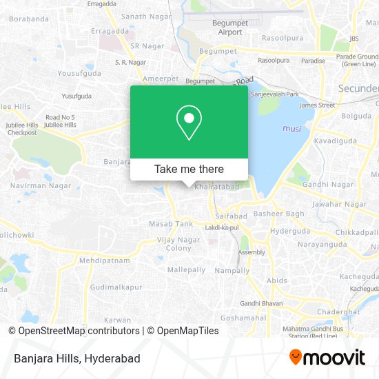 How to get to Banjara Hills in Hyderabad by bus or train?