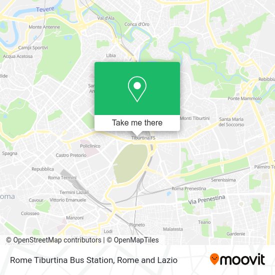 How to get to Rome Tiburtina Bus Station in Roma by bus, metro or train?