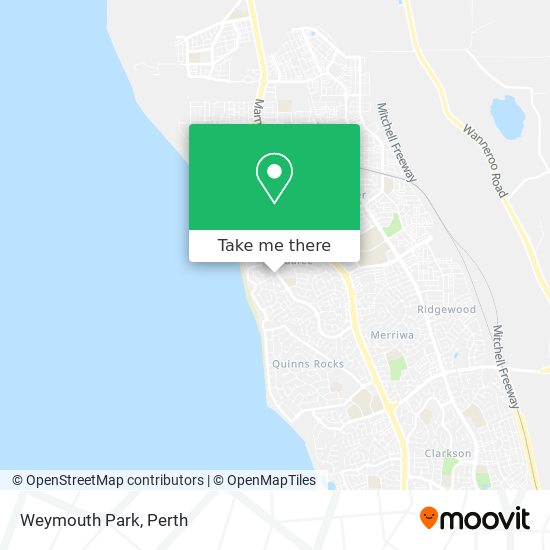 How to get to Weymouth Park in Quinns Rocks by Bus or Train?