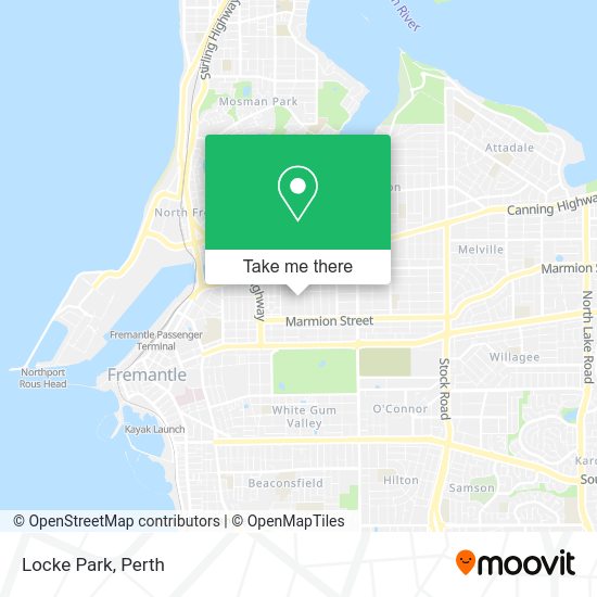 How to get to Locke Park in East Fremantle by Bus or Train?