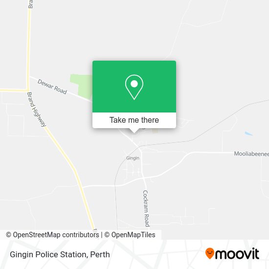 How to get to Gingin Police Station in Perth by train or bus?