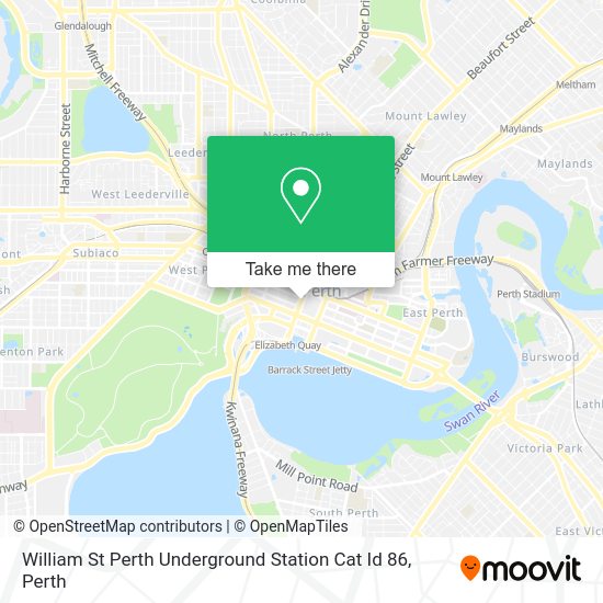 How to get to William St Perth Underground Station Cat Id 86 by bus or train?