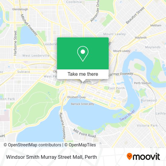 How to get to Windsor Smith Murray Street Mall in Perth by bus or train?
