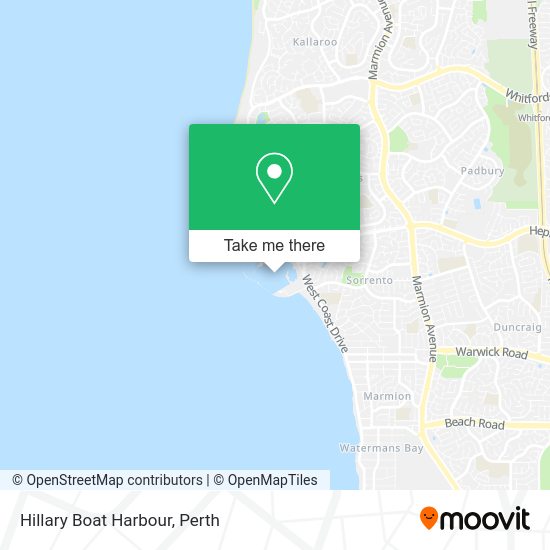 How to get to Hillary Boat Harbour in Perth by bus or train?