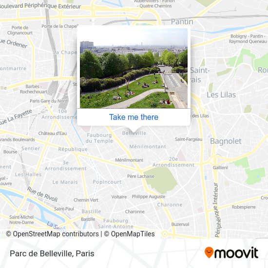 How to get to Parc de Belleville in Paris by Metro, Bus, Light Rail