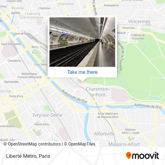 How to get to Liberté Métro in CharentonLePont by Metro, Bus, Light