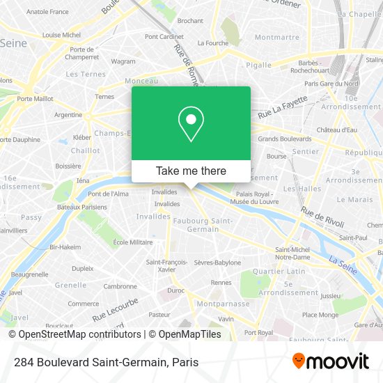 How to get to 284 Boulevard SaintGermain in Paris by Metro, Bus, Train