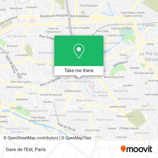 How to get to Gare de l'Est in Paris by metro, bus, train, RER or light