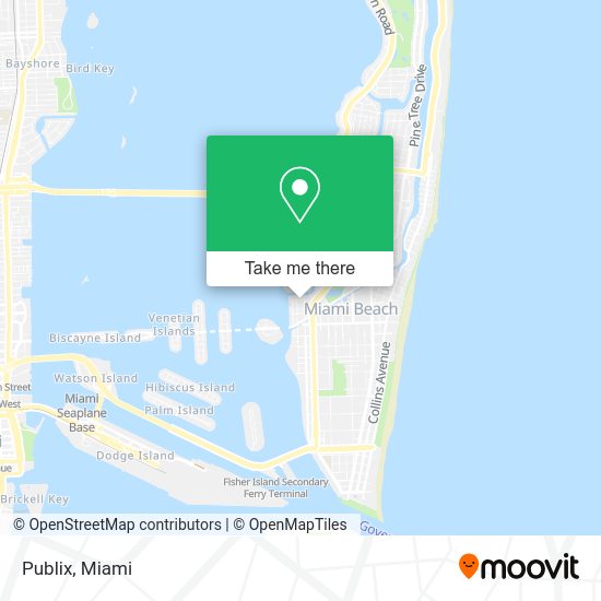 How to get to Publix in Miami Beach by bus, light rail or subway?