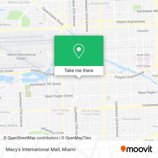 How to get to Macy's International Mall in Miami by bus, subway or train?