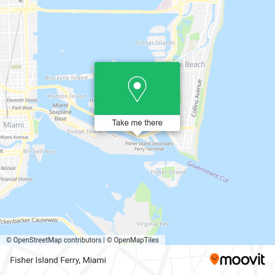 How to get to Fisher Island Ferry in Miami Beach by bus or subway?