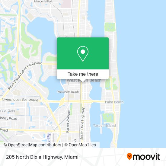 How to get to 205 North Dixie Highway in West Palm Beach by bus or train?
