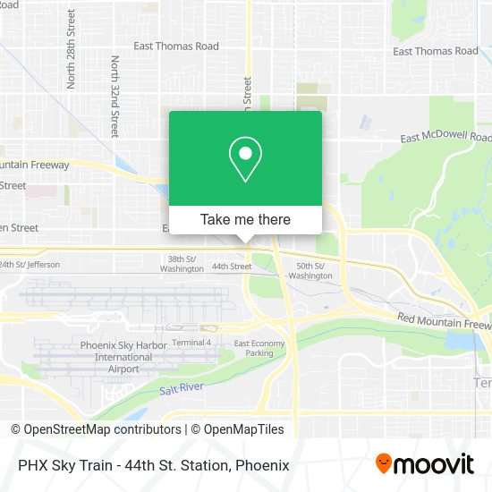 How to get to PHX Sky Train 44th St. Station in Phoenix by bus or light rail?