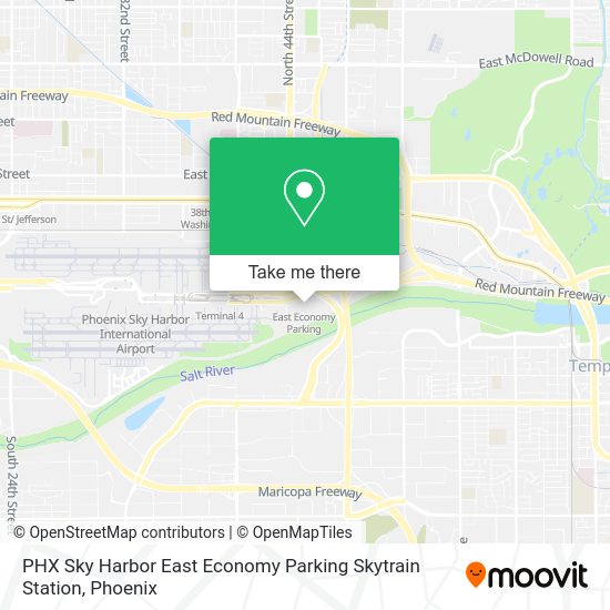 How to get to PHX Sky Harbor East Economy Parking Skytrain Station in
