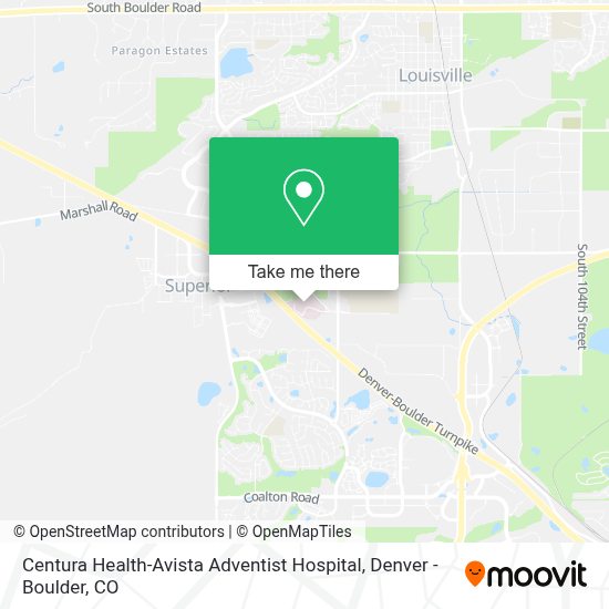 Centura Health Facilities Usa Map How to get to Centura HealthAvista Adventist Hospital in Louisville by Bus