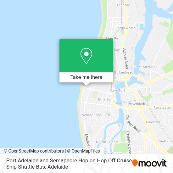 How to get to Port Adelaide and Semaphore Hop on Hop Off Cruise Ship Shuttle Bus by bus or train?