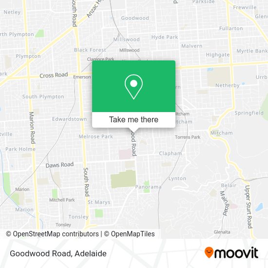 How to get to Goodwood Road in Adelaide by bus or train?
