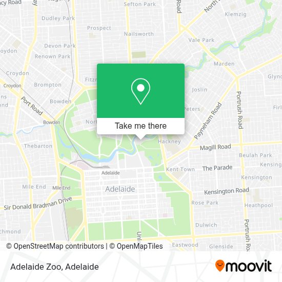 How to get to Adelaide Zoo by bus or train?