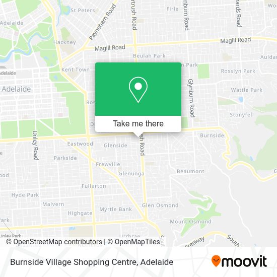 How to get to Burnside Village Shopping Centre in Glenside by bus, light rail or train?