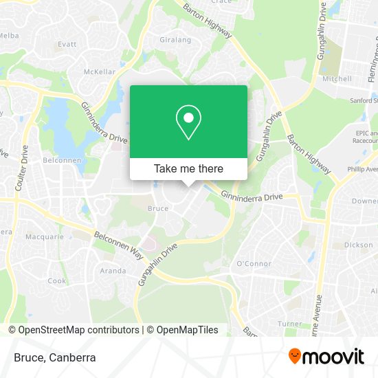 How to get to Bruce in Canberra by bus or light rail?