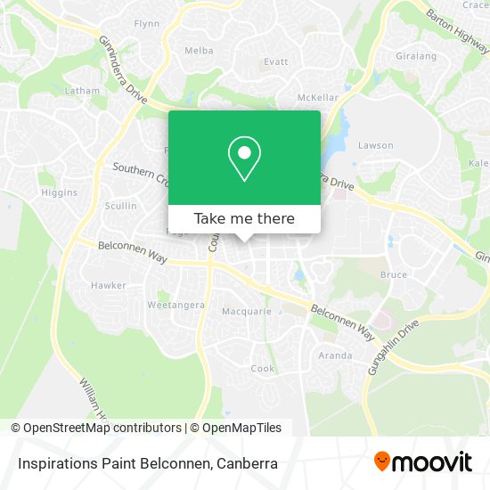 How to get to Inspirations Paint Belconnen in Canberra by Bus?