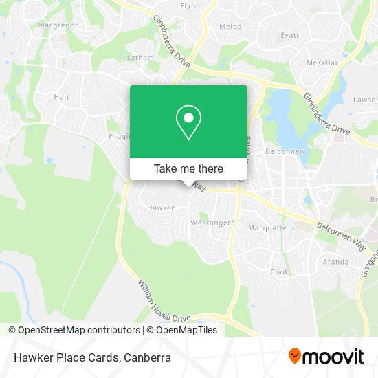 How to get to Hawker Place Cards in Canberra by Bus?