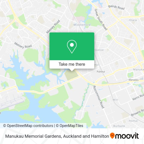 How to get to Manukau Memorial Gardens in Manukau Central by bus or train?
