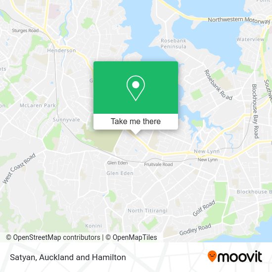 How to get to Satyan in Glen Eden East by bus or train?