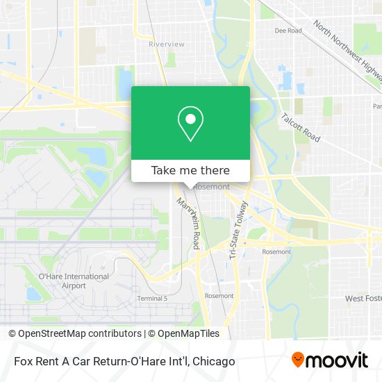 How to get to Fox Rent A Car ReturnO'Hare Int'l in Chicago by Bus
