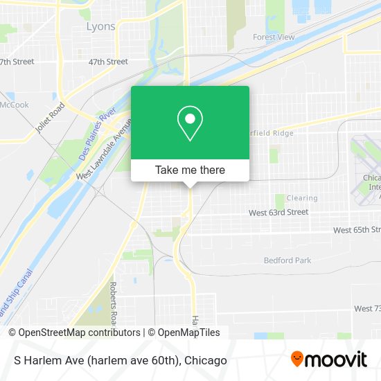 How to get to S Harlem Ave (harlem ave 60th) in Summit by bus, train or