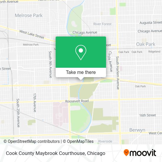 How to get to Cook County Maybrook Courthouse in Maywood by bus, train